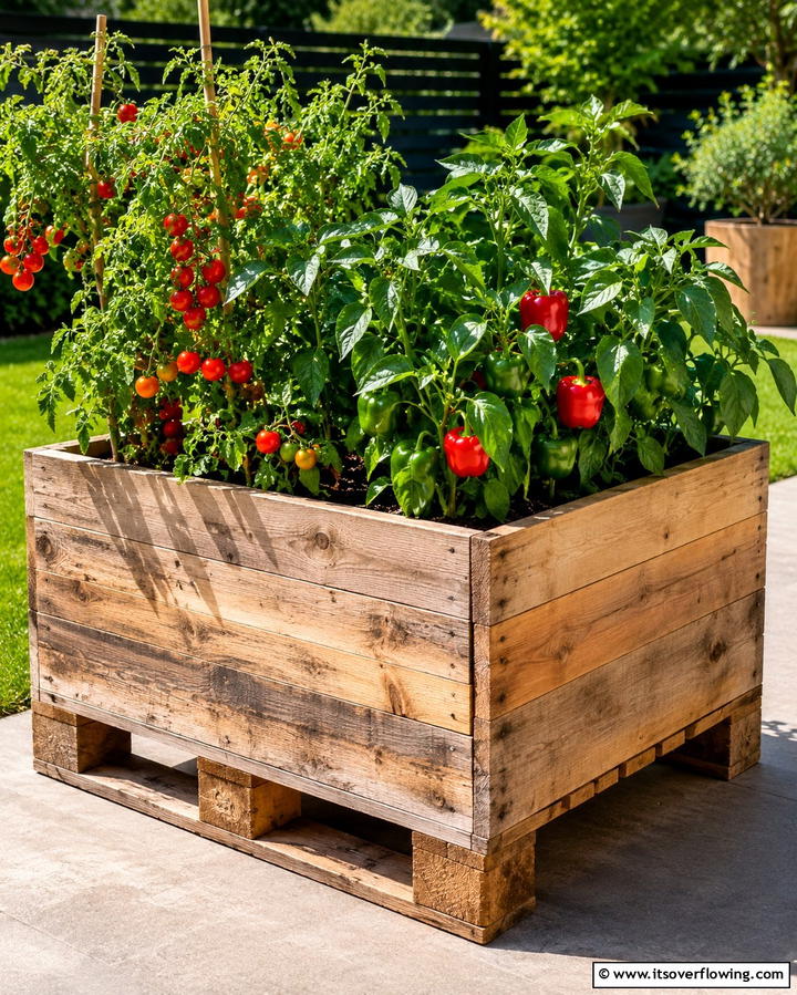 Raised Pallet Planter - 25 Pallet Garden Ideas for a Creative Outdoor Space