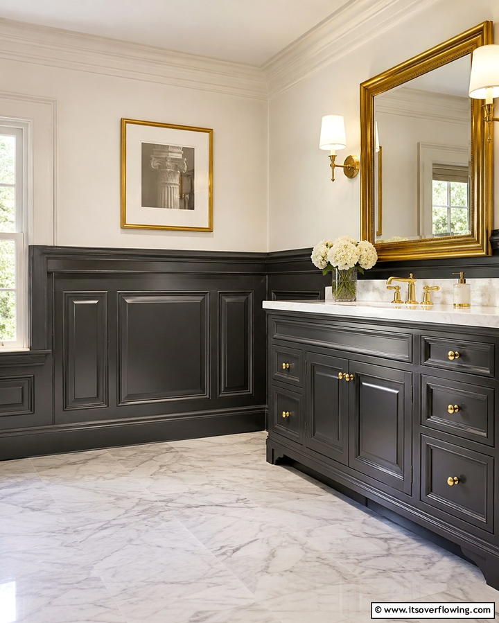 Raised Panel Wainscoting - 25 Powder Room Wainscoting Ideas for a Chic Look