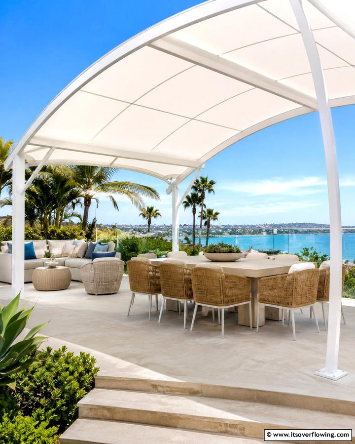 Raised Patio with Covered Canopy - 25 Raised Concrete Patio Ideas for a Modern Outdoor Space