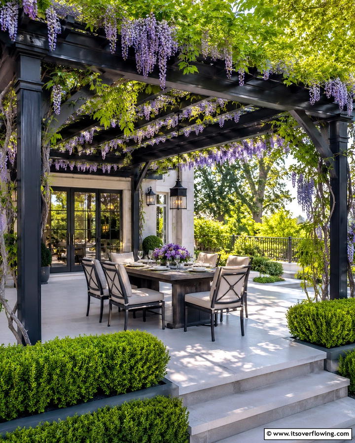 Raised Patio with Pergola for Shade - 25 Raised Concrete Patio Ideas for a Modern Outdoor Space