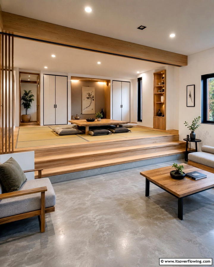 Raised Platforms for Seating - 25 Japanese Style Living Room Ideas for Serenity