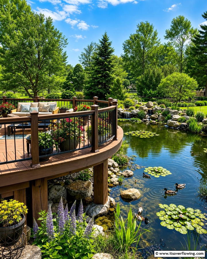Raised Viewing Deck - 25 Duck Pond Ideas- Beautiful & Functional Designs
