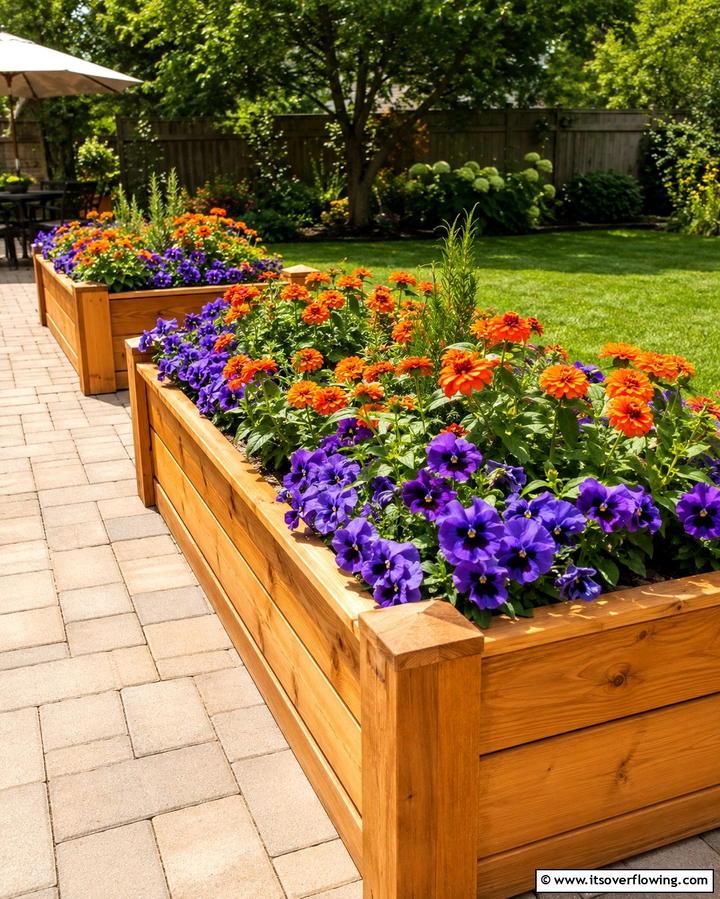 Raised Wooden Flower Beds - 30 Front Yard Flower Bed Ideas for Curb Appeal Boost