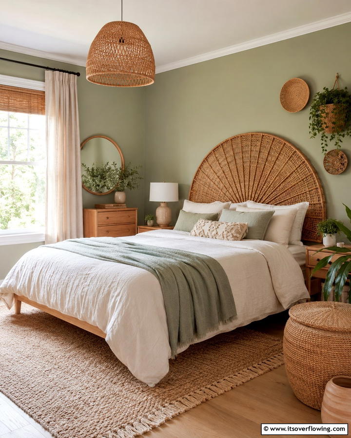 Rattan Accents - 30 1980s Bedroom Decor Ideas for a Retro-Inspired Space