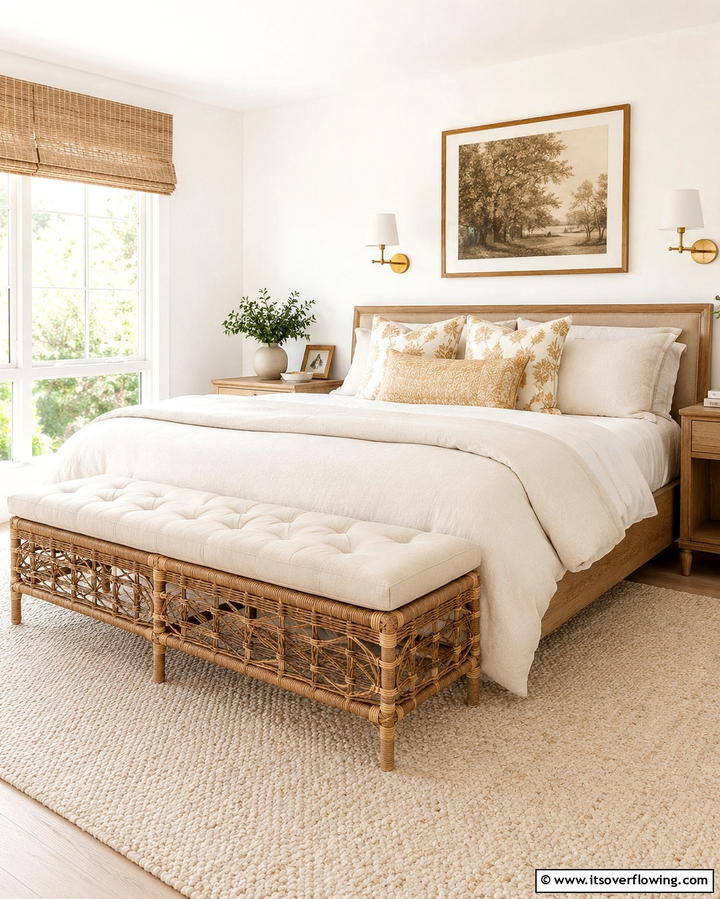 Rattan Benches for Versatile SeatingExact - 25 Rattan Bedroom Furniture Ideas for a Cozy Look