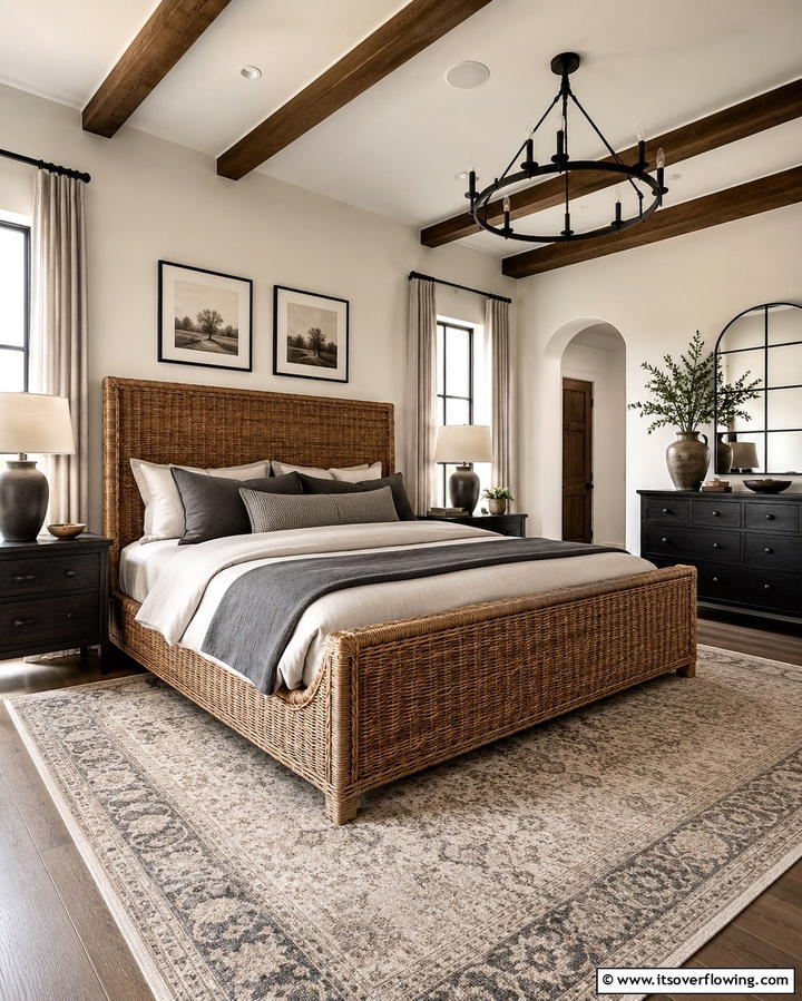 Rattan Blanket Ladders for Display - 25 Rattan Bedroom Furniture Ideas for a Cozy Look