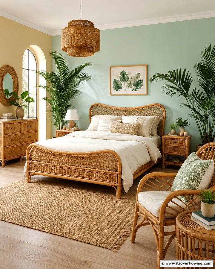 Rattan Furniture - 30 1980s Bedroom Decor Ideas for a Retro-Inspired Space