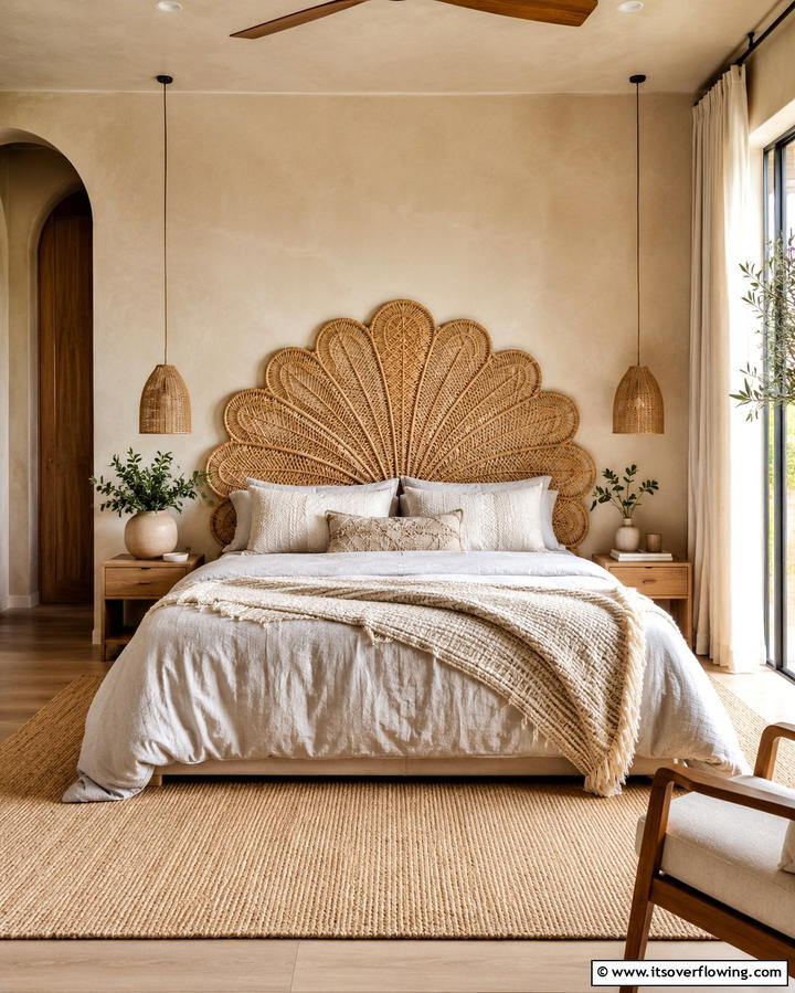 Rattan Headboards for Subtle Sophistication - 25 Rattan Bedroom Furniture Ideas for a Cozy Look