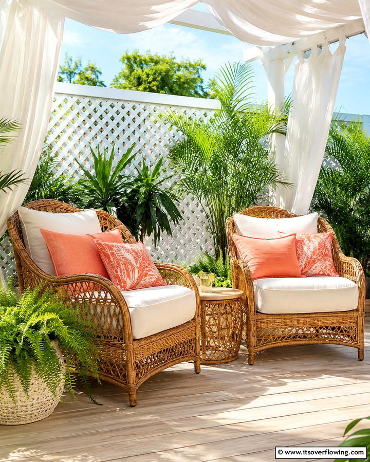 Rattan Lounge Chairs - 30 Patio Furniture Ideas to Elevate Your Outdoor Space