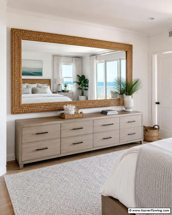 Rattan Mirrors for Visual Appeal - 25 Rattan Bedroom Furniture Ideas for a Cozy Look