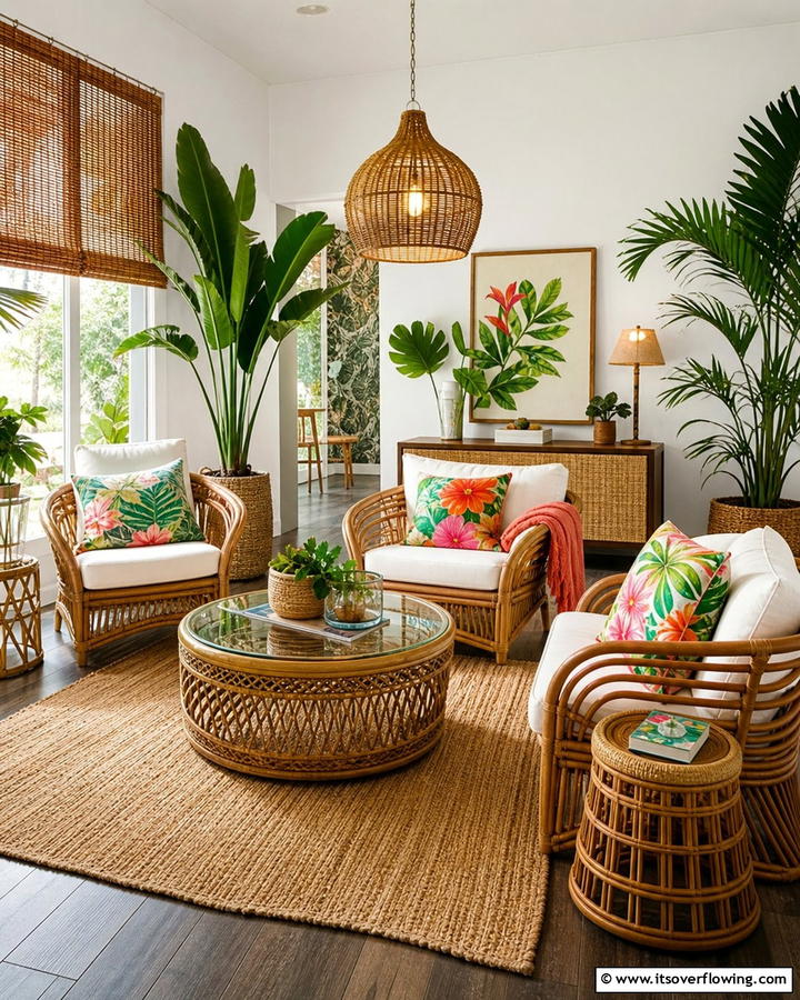 Rattan and Wicker Furniture - 20 Hawaiian Interior Design Ideas for a Tropical Vibe