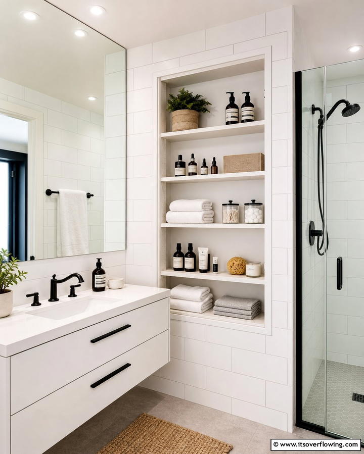 Recessed Cabinets for Space Optimization - 25 Bathroom Cabinet Ideas for Organized Spaces