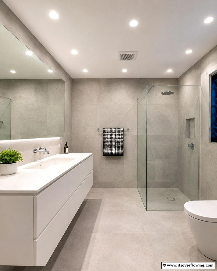 Recessed Ceiling Lights for Minimalist Appeal - 25 Bathroom Lighting Ideas to Brighten Your Space
