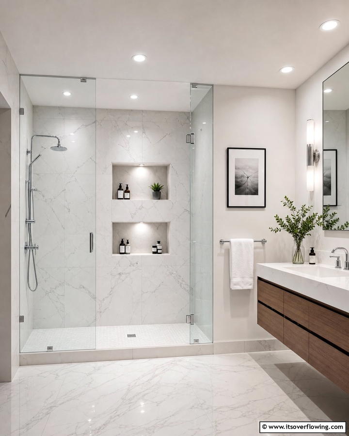 Recessed Ceiling Lights - 20 Shower Lighting Ideas for a Bright and Inviting Bathroom
