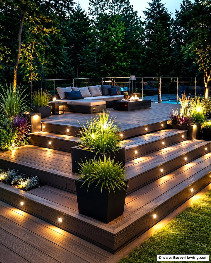 Recessed Deck Lighting for a Sleek Look - 25 Backyard Lighting Ideas to Illuminate Your Outdoor Space