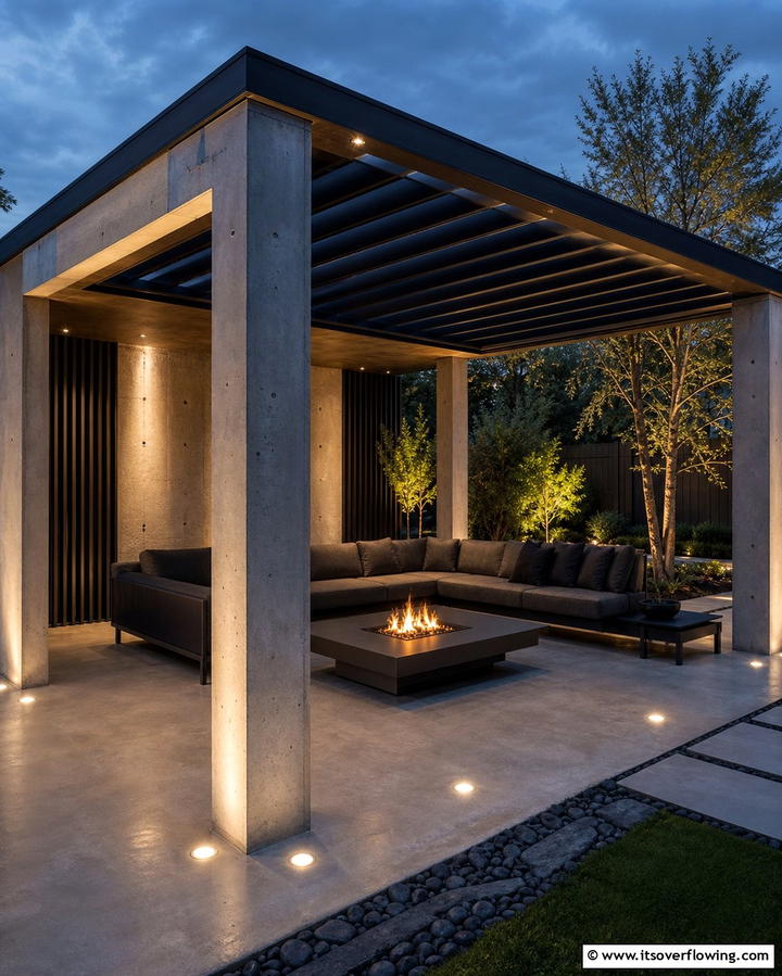 Recessed Floor Lighting - 25 Pergola Lighting Ideas to Illuminate Your Outdoor Space
