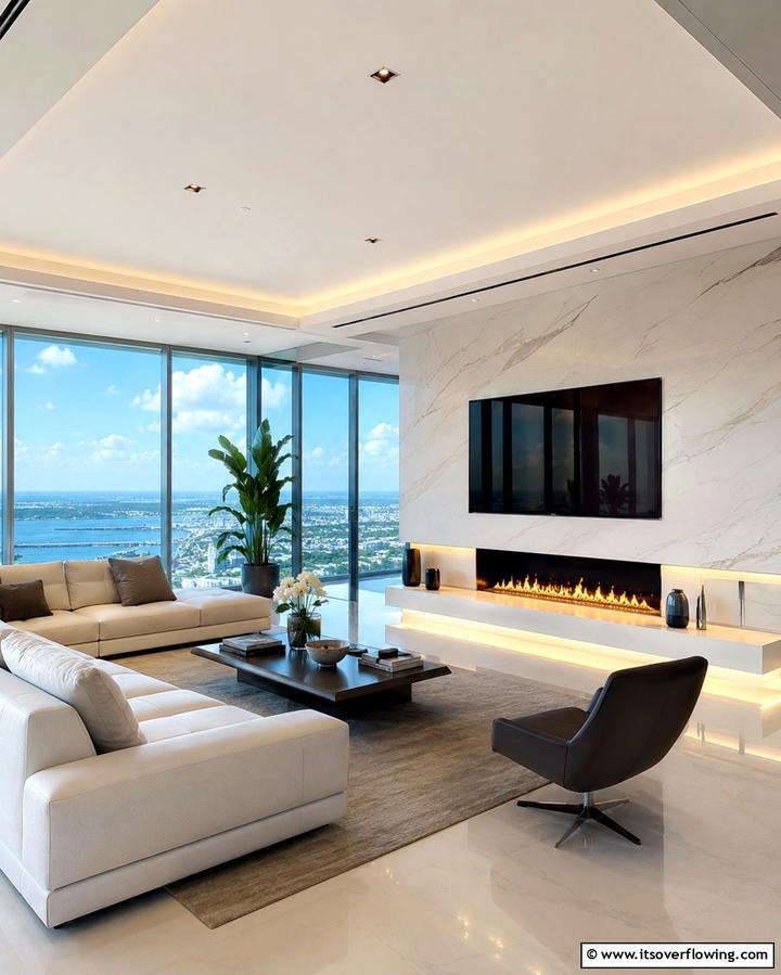 Recessed LED Lighting Around the Fireplace - 25 Fireplace Lighting Ideas to Create a Warm and Inviting Ambiance