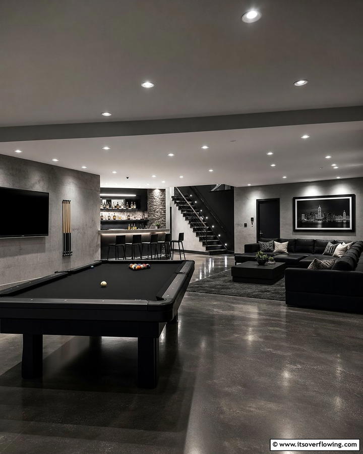 Recessed Lighting for Modern Elegance - 20 Man Cave Ceiling Ideas to Elevate Your Space