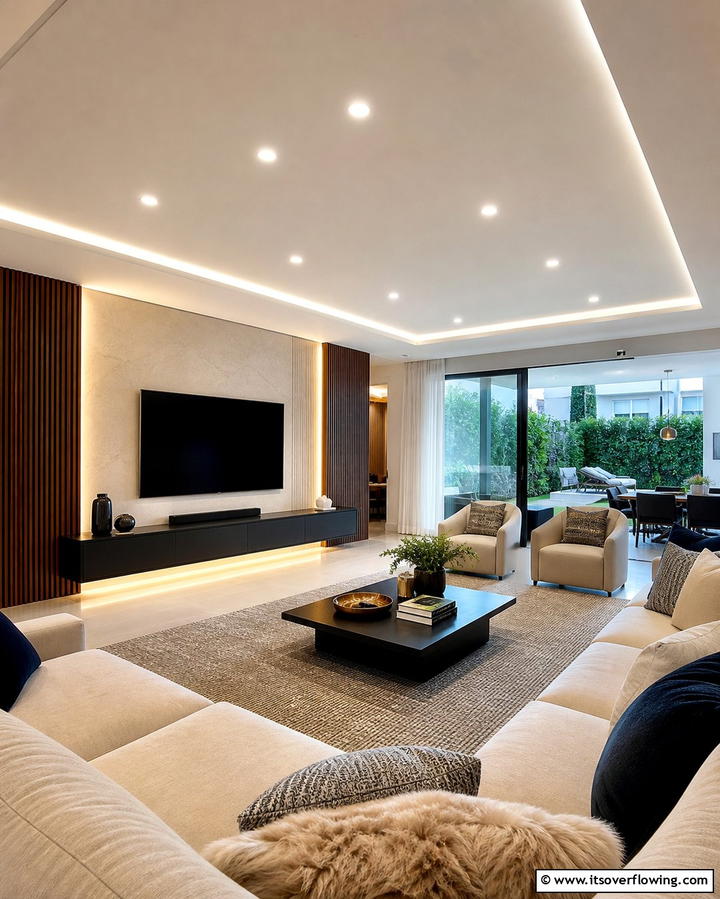 Recessed Lighting for Subtle Elegance - 25 Luxury Living Room Ideas for a Sophisticated Look