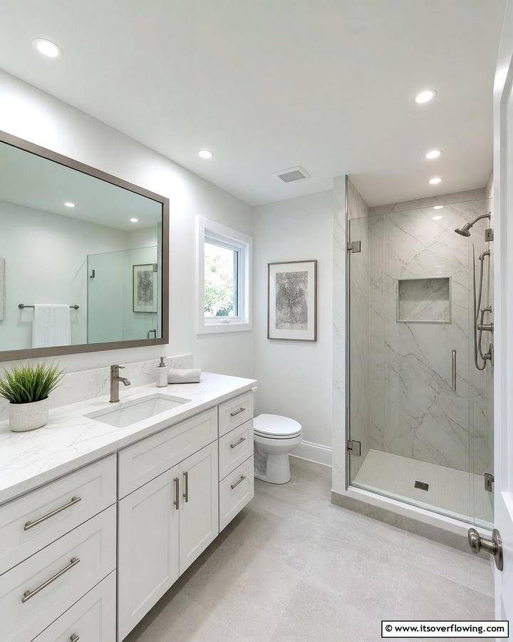 Recessed Lighting for a Clean Look - 20 Small Bathroom Lighting Ideas for a Bright and Spacious Feel