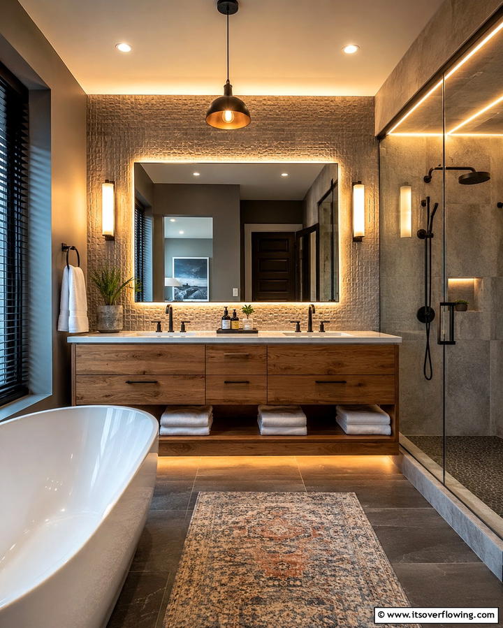 Recessed Lighting for a Clean Look - 25 Bathroom Lighting Ideas Over Mirror for Perfect Illumination