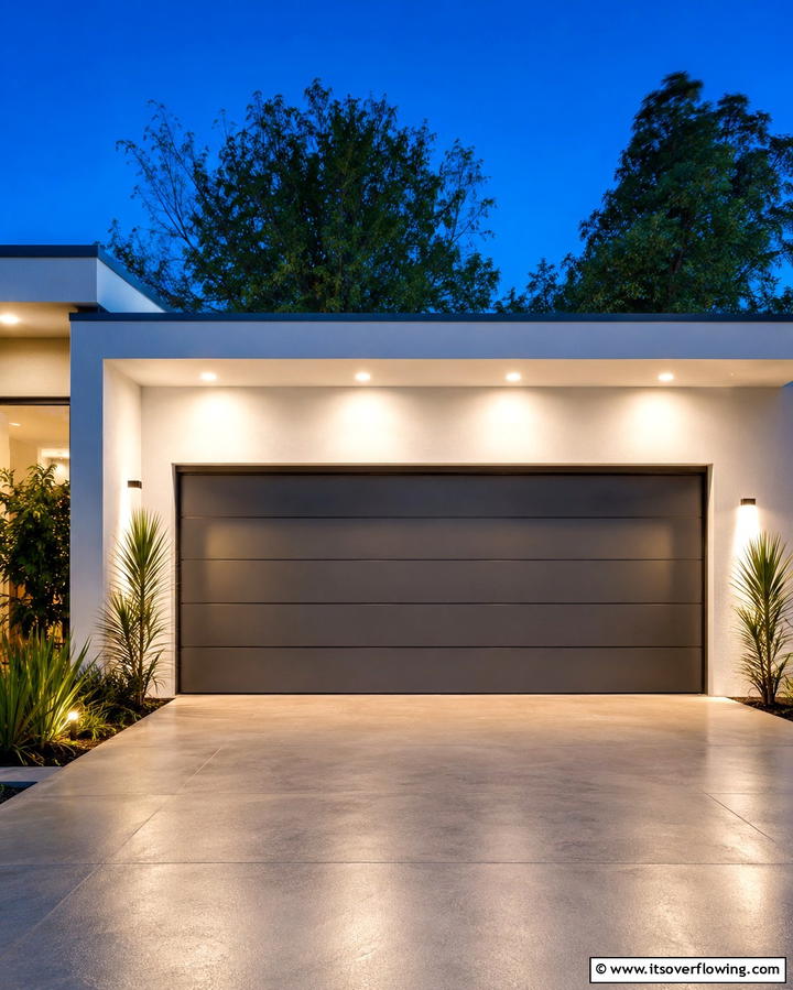 Recessed Lighting for a Sleek Minimalist Look - 25 Exterior Garage Lighting Ideas to Illuminate Your Home