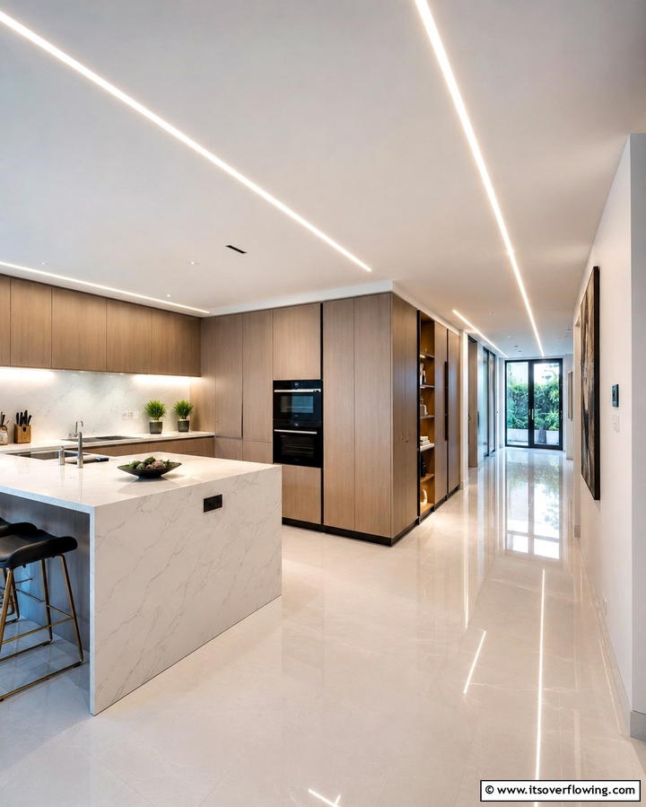 Recessed Linear Lighting - 25 Drop Ceiling Lighting Ideas for Modern Homes