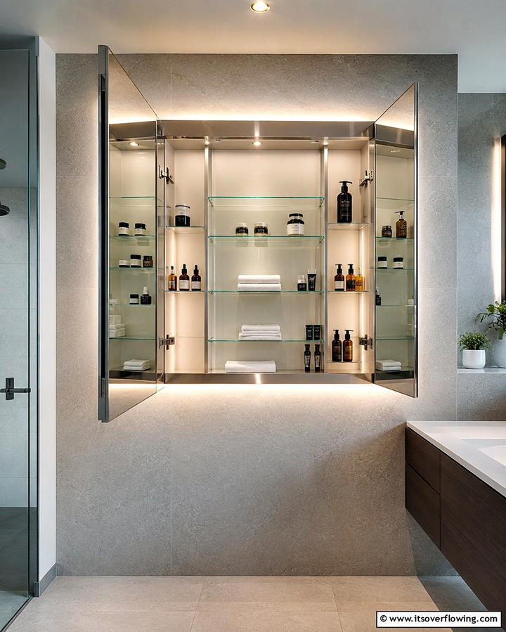 Recessed Medicine Cabinet - 30 Functional Bathroom Furniture Ideas to Maximize Space