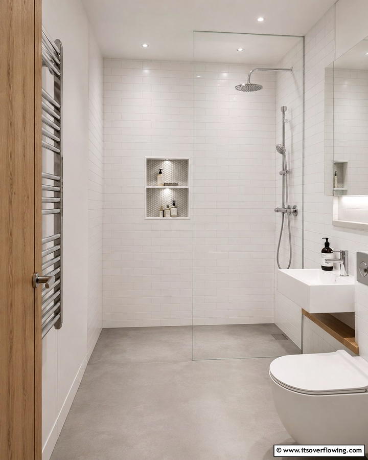 Recessed Niche Storage - 25 Small Ensuite Design Ideas for Compact Bathrooms