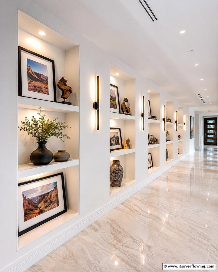 Recessed Niches in Hallways - 20 Wall Niche Ideas to Display Art and Decor Creatively