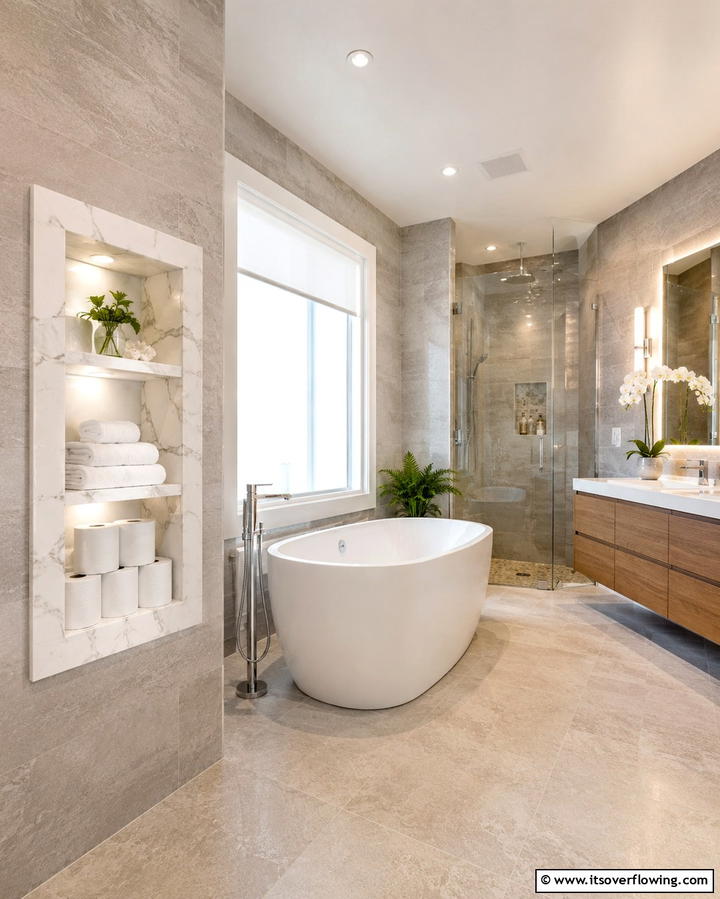 Recessed Shelf - 20 Toilet Paper Storage Ideas for Organized Bathrooms
