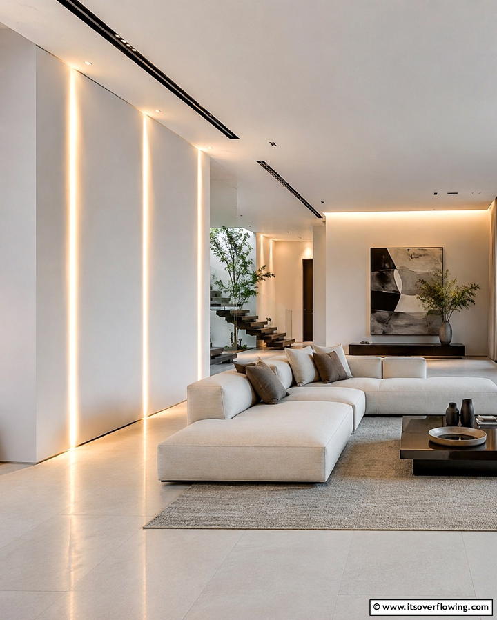 Recessed Wall Lighting for Minimalism - 25 Living Room Wall Lighting Ideas for a Bright and Inviting Space
