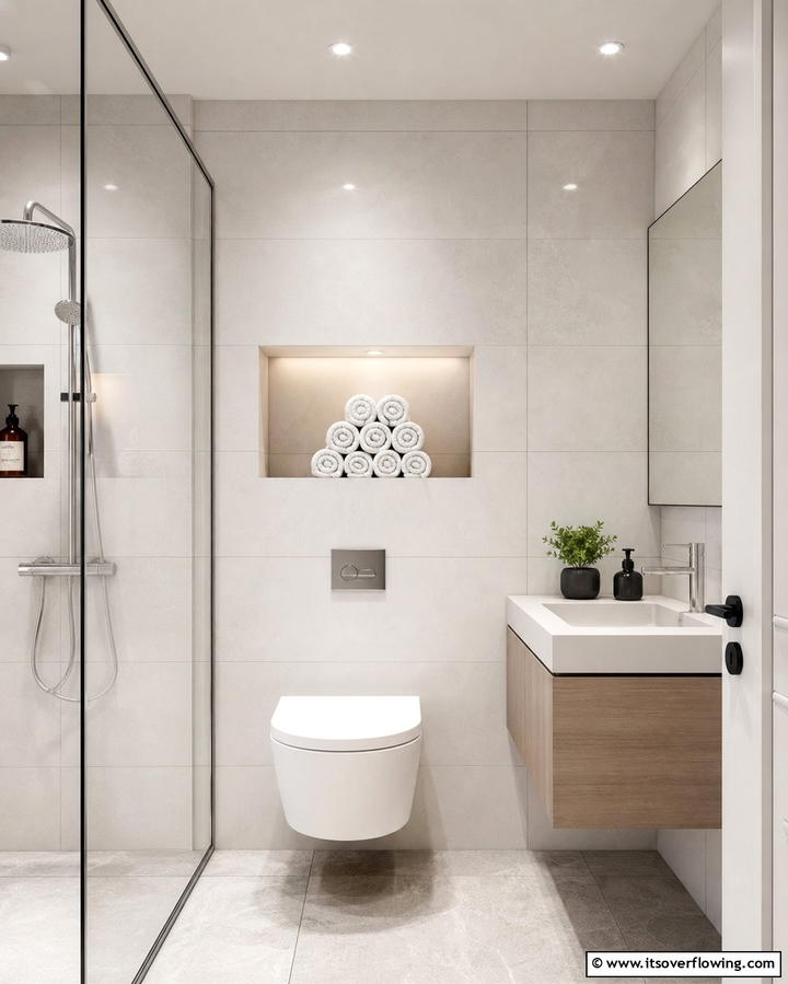 Recessed Wall Niche Towel Storage - 25 Creative Bathroom Towel Rack Ideas for Your Space