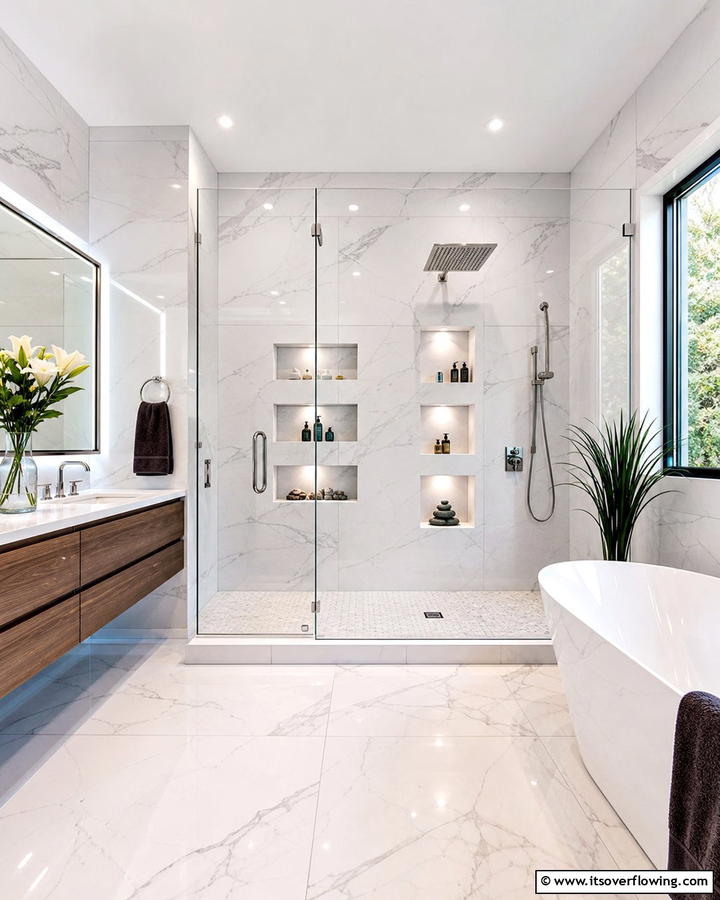 Recessed Wall Niches - 20 Bathroom Wall Storage Ideas for Organization