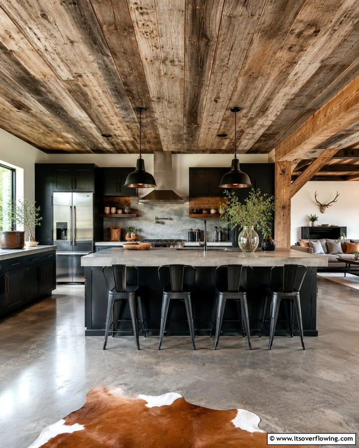 Reclaimed Barnwood Ceiling for Vintage Charm - 25 Wood Ceiling Ideas to Elevate Your Interior