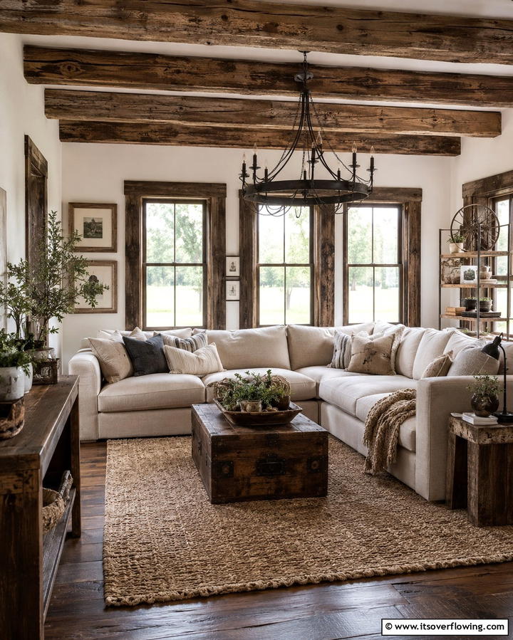 Reclaimed Barnwood TrimOne - 25 Farmhouse Interior Window Trim Ideas for Charm