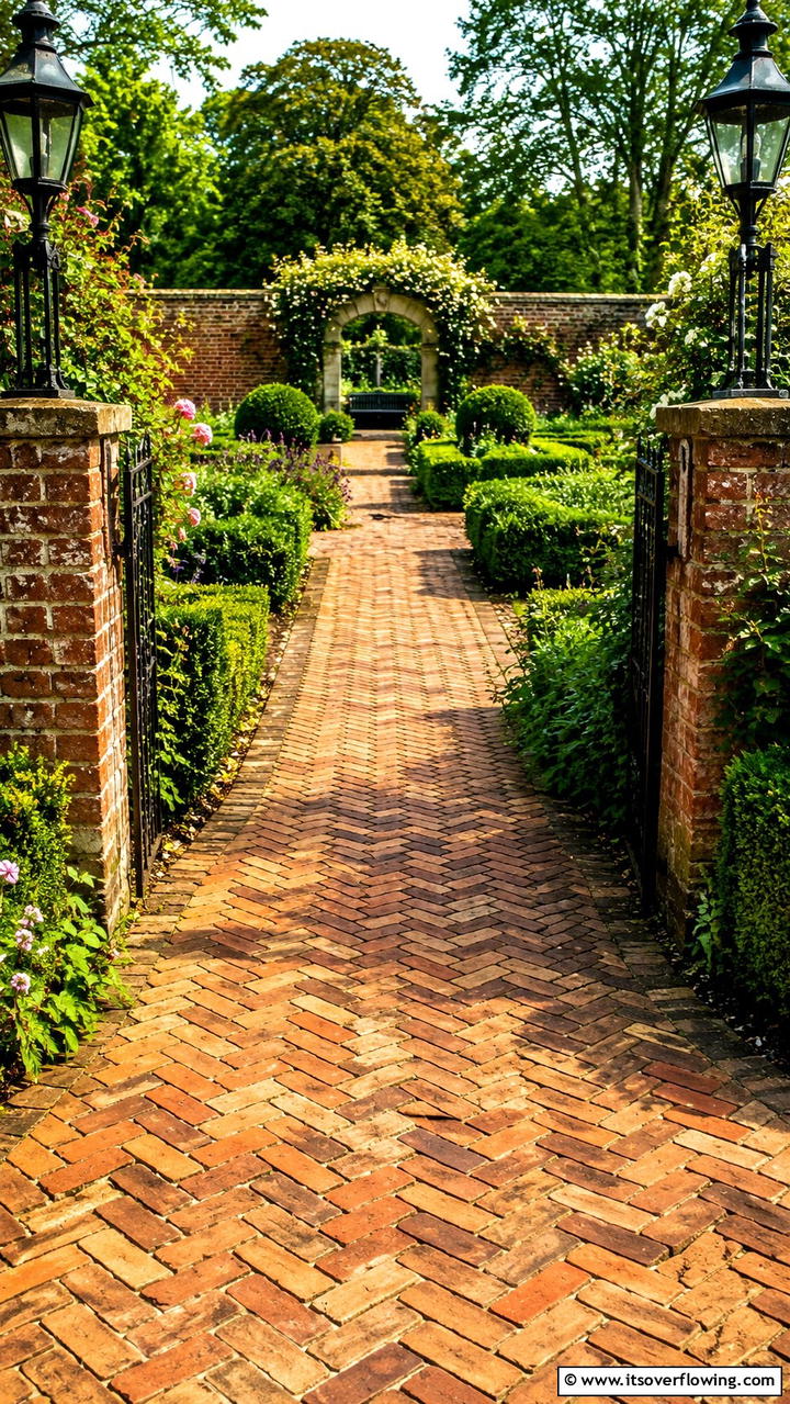 Reclaimed Brick Walkway - 21 Inviting Walkway Ideas to Enhance Your Outdoor Space