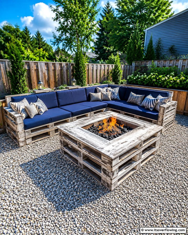 Reclaimed Pallet Seating - 25 Fire Pit Seating Ideas to Enhance Your Outdoor Space