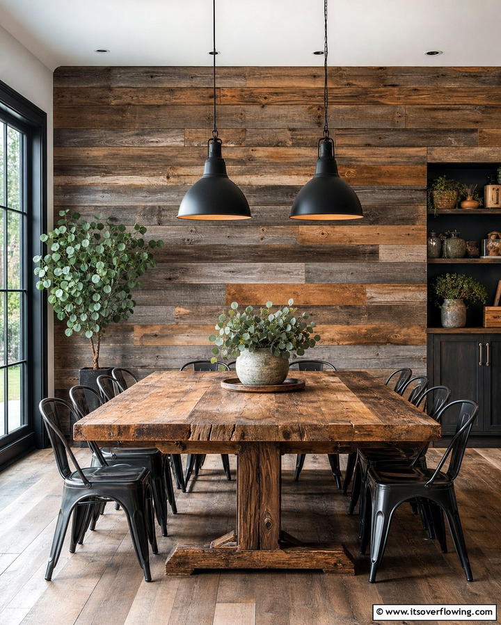 Reclaimed Wood Accent Wall - 25 Wood Trim Accent Wall Ideas for a Warm Touch
