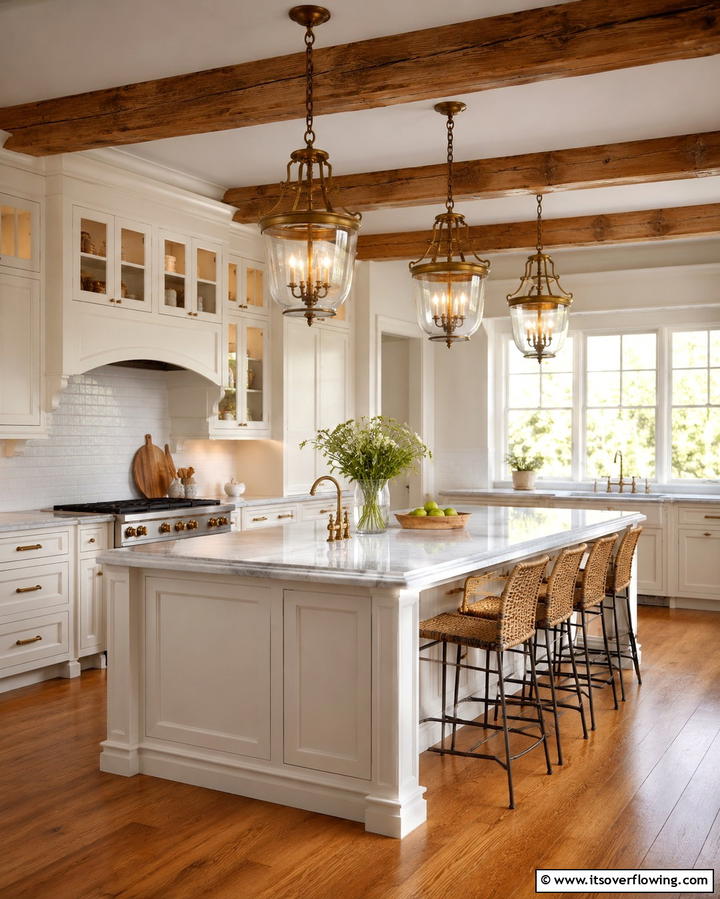 Reclaimed Wood Accents - 30 Rustic White Kitchen Ideas for Timeless Farmhouse Style