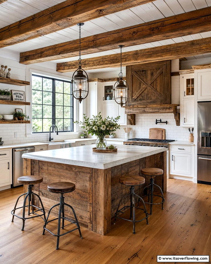 Reclaimed Wood Accents - 21 Country Kitchen Ideas with Farmhouse Appeal