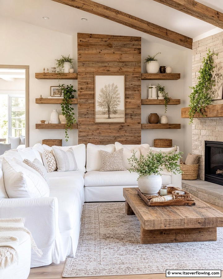 Reclaimed Wood Accents - 21 Spring Home Decor Ideas to Refresh Living Spaces