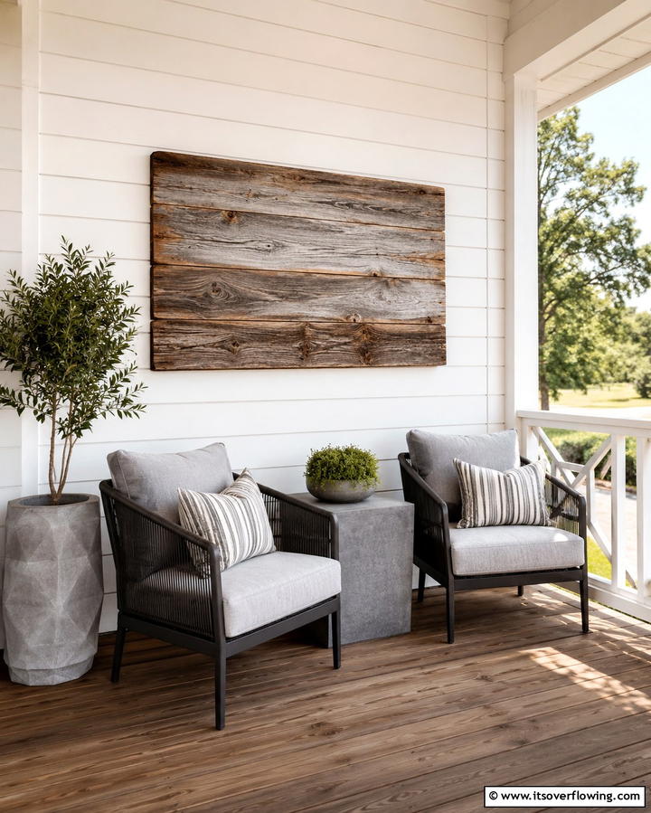 Reclaimed Wood Accents - 25 Rustic Porch Ideas to Create a Cozy Outdoor Retreat