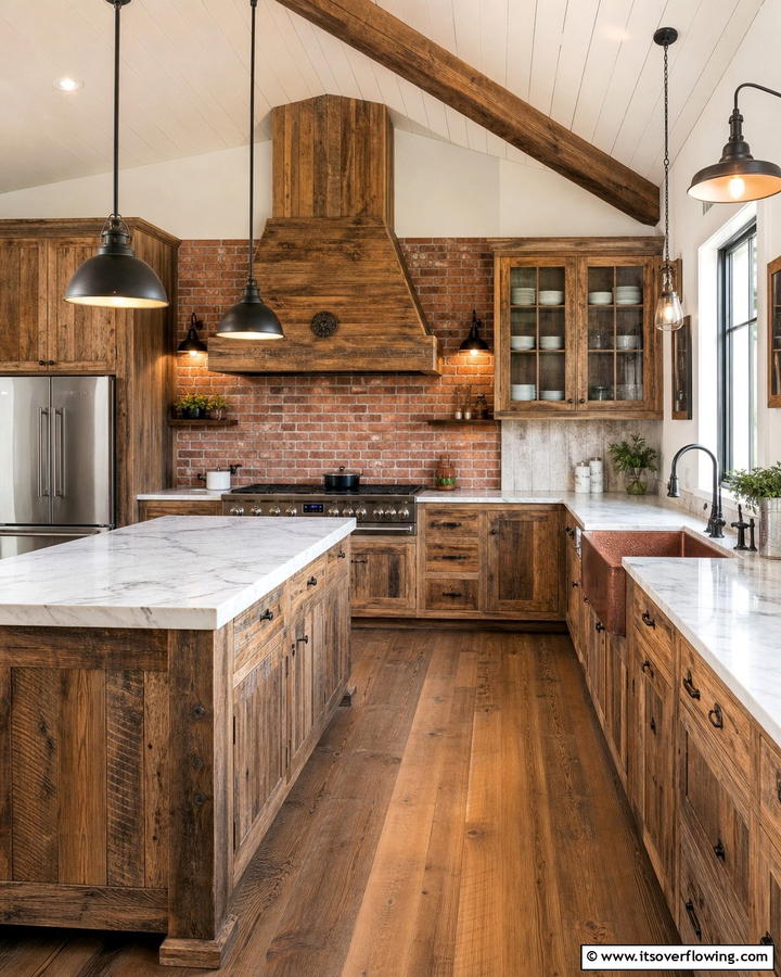Reclaimed Wood Cabinets - 21 Rustic Kitchen Concepts for Warm Farmhouse-Inspired Designs