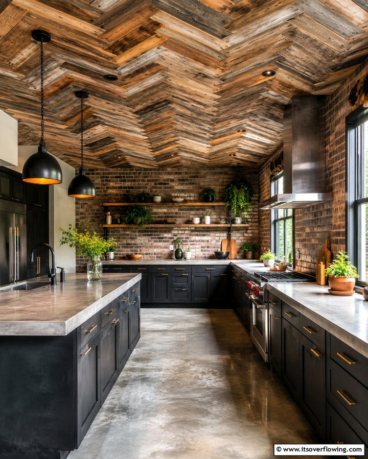 Reclaimed Wood Ceilings for an Eco Friendly Vibe - 20 Wood Ceiling Kitchen Ideas for a Warm and Inviting Atmosphere
