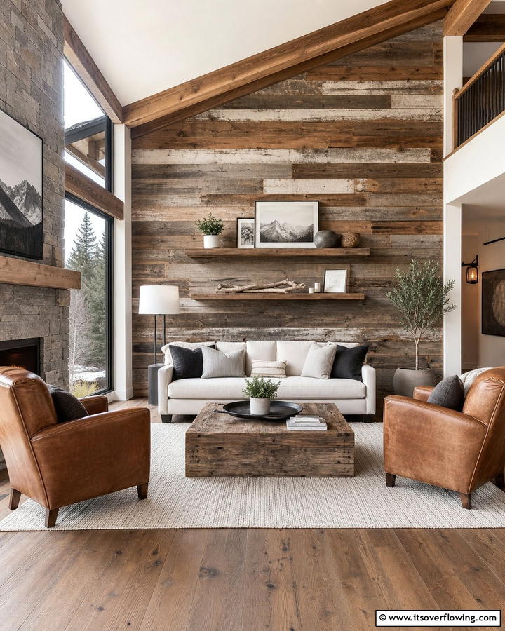 Reclaimed Wood Elements - 20 Cabin Living Room Ideas for Cozy Comfort
