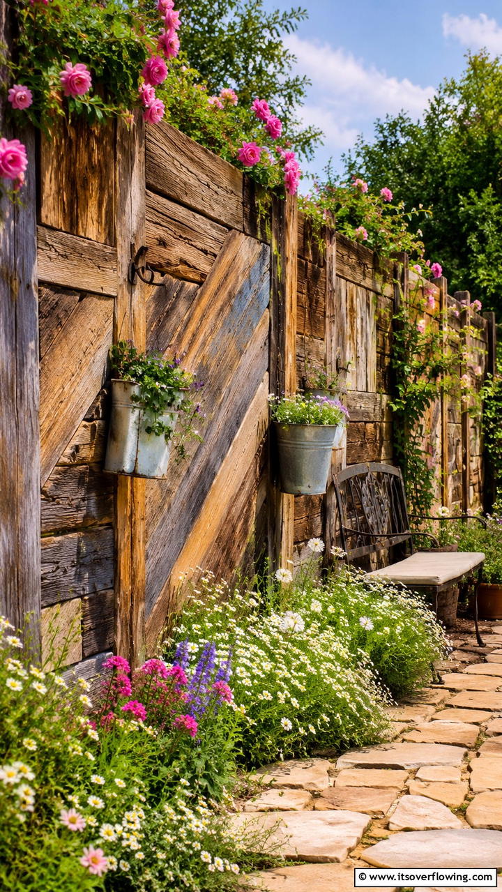 Reclaimed Wood Fence - 30 Garden Screening Ideas- Privacy Solutions & Stylish Designs