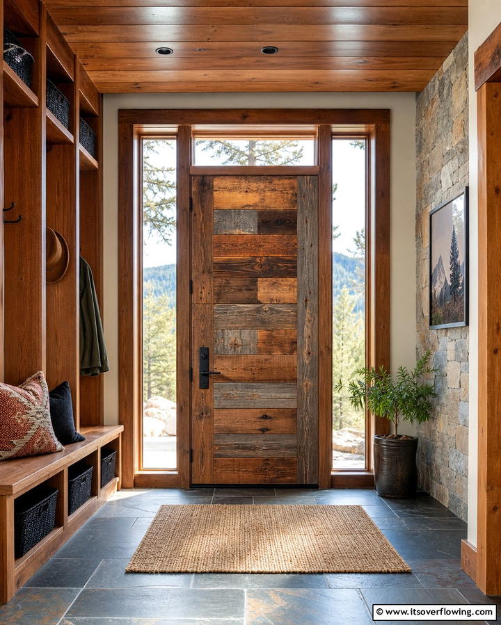 Reclaimed Wood Front Door - 25 Rustic Front Door Ideas to Welcome Guests in Style