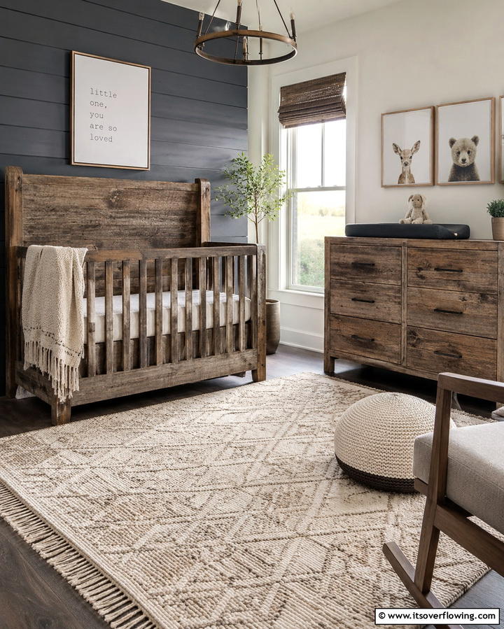 Reclaimed Wood Furniture - 30 Nature Themed Nursery Ideas for a Serene Kids Room