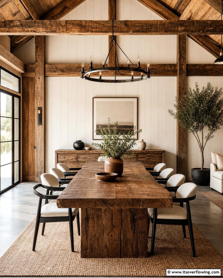 Reclaimed Wood Furniture - 25 Pole Barn Interior Ideas for a Versatile Space